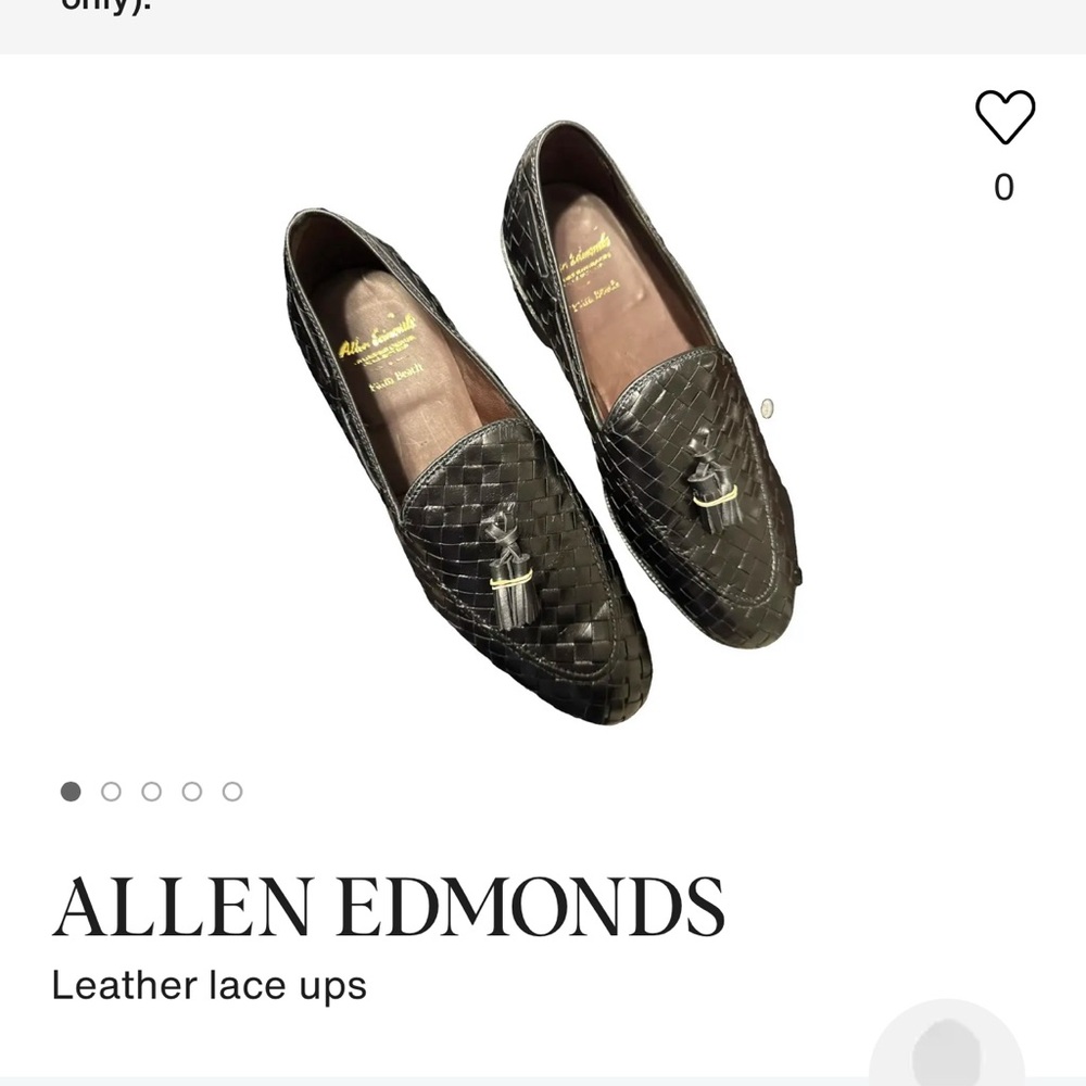 New ALLEN EDMONDS Palm Beach  Black Leather Loafers 8.5 D - Picture 5 of 5
